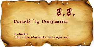 Borbély Benjamina névjegykártya